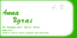 anna ugrai business card